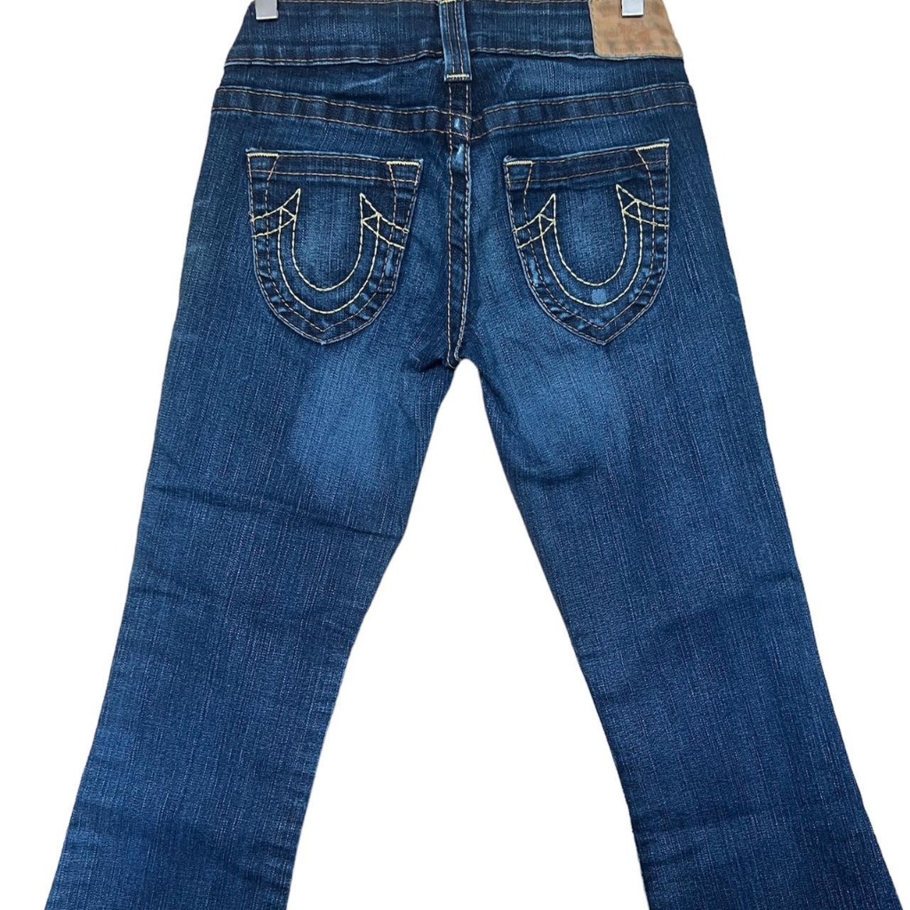 Vintage True Religion Dark Wash Bootcut Jeans With Leather Tab